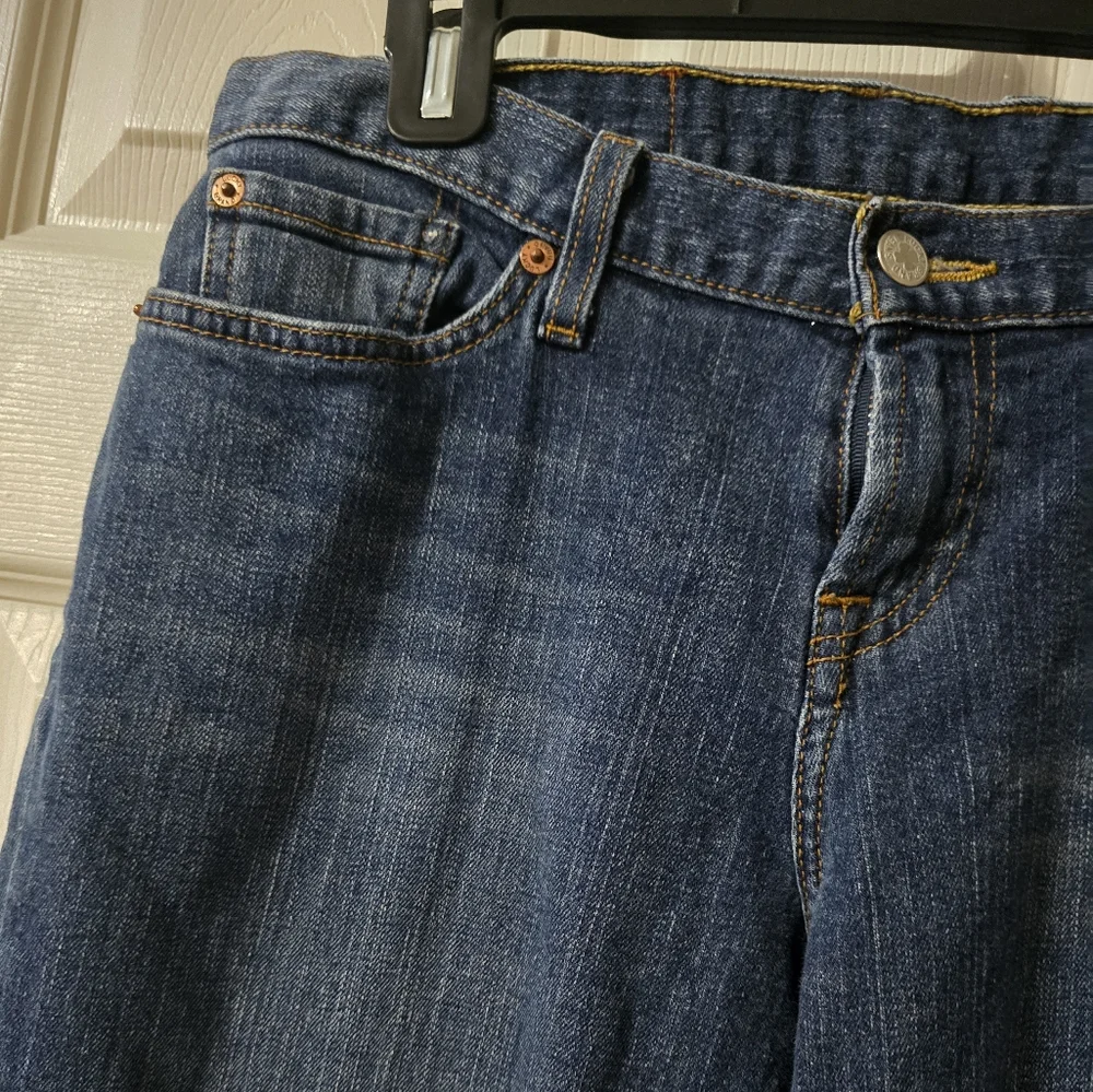 Y2K Lucky Brand Mid-Rise Flare Jeans, Medium-Dark Wash, Size 8, EUC!